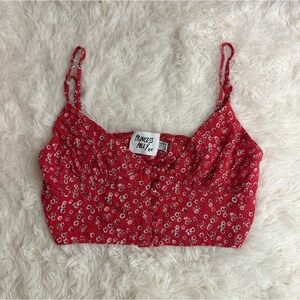 Princess Polly Red Floral Crop Top